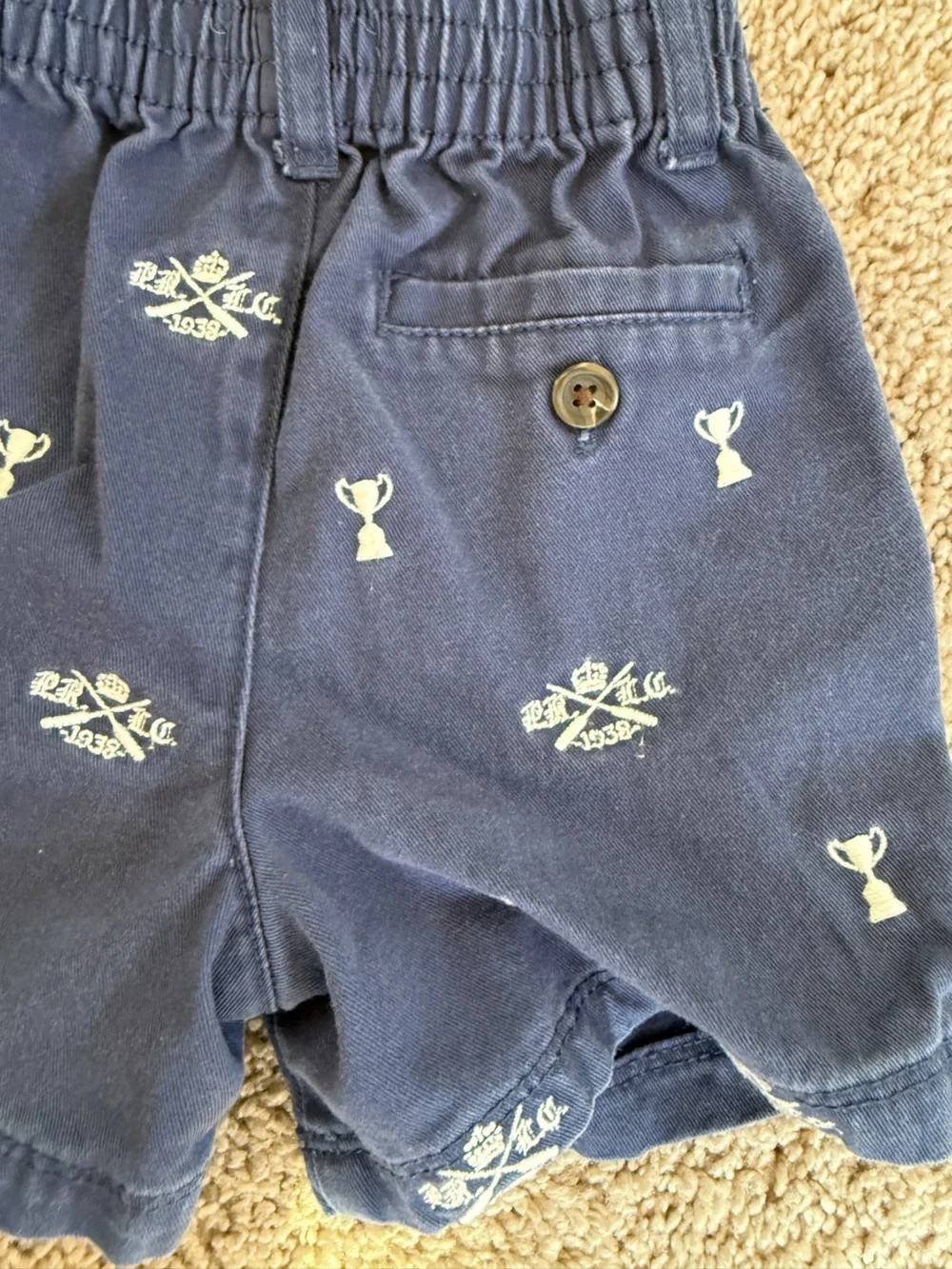 Polo Ralph Lauren Navy Embroidered Trophy Shorts
